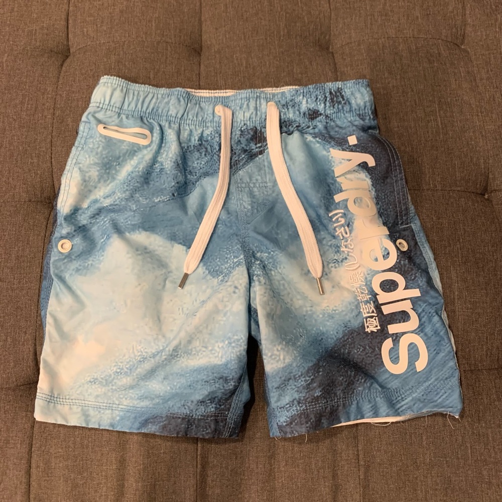Superdry Premium Print Neo Swim Short Bluestone Wave  board shorts sz S